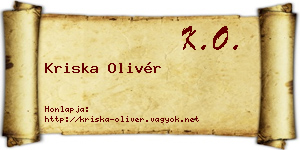 Kriska Olivér névjegykártya